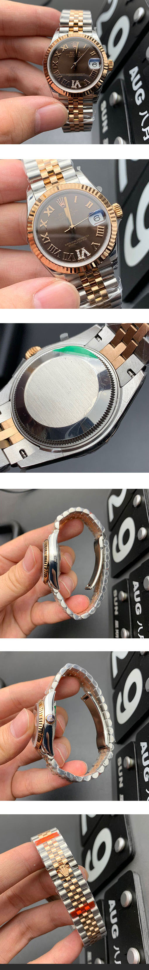 【日本大人気商品】ロレックス デイトジャスト31 ロゼローマ文字盤 コピー時計